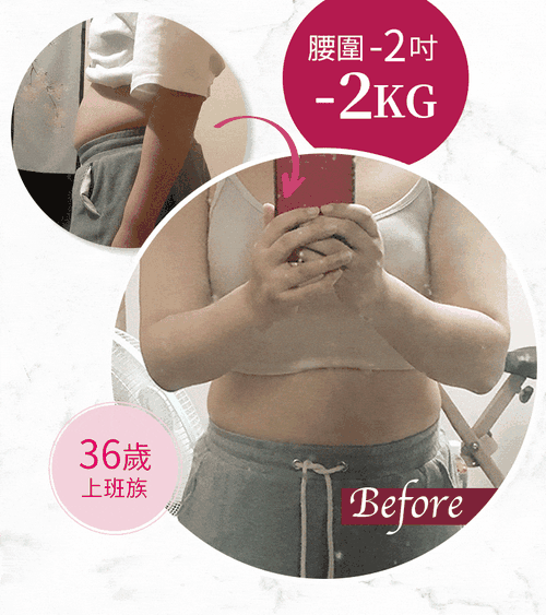 36歲上班族 腰圍-2吋 -2KG